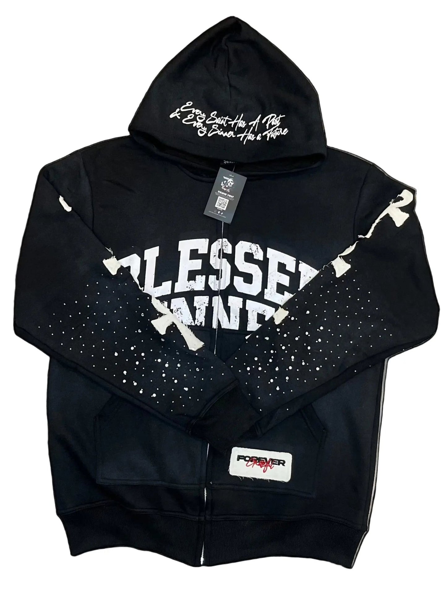 Blackberry long sleeve zip up hoodie - Blessed Sinner
