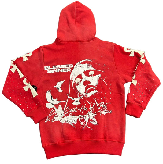 Cherry long sleeve zip up hoodie - Blessed Sinner