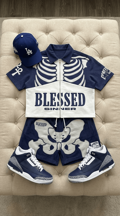 Blessed Sinner Bone Collection — Navy Set