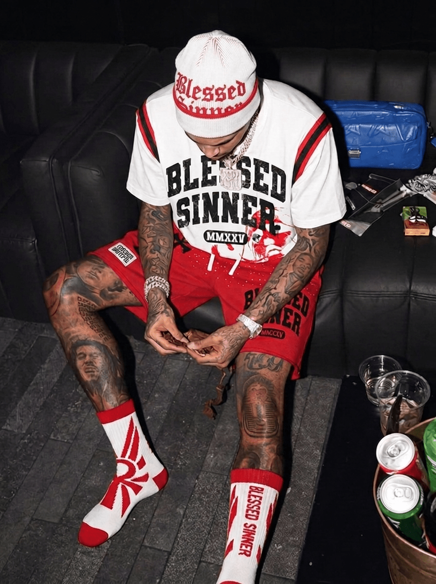 Blessed Sinner Ankh Crew Socks - Blessed Sinner