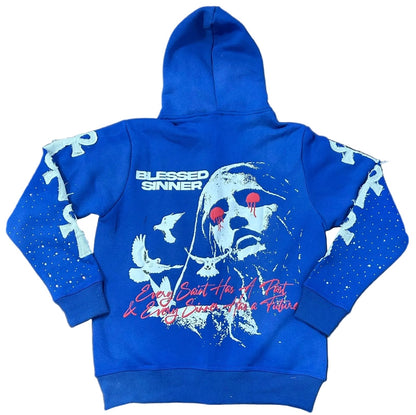 Royal Berry long sleeve zip up hoodie - Blessed Sinner