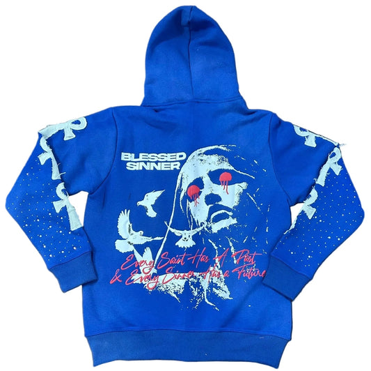 Royal Berry long sleeve zip up hoodie - Blessed Sinner