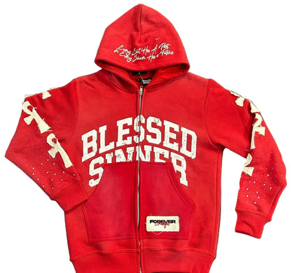 Cherry long sleeve zip up hoodie - Blessed Sinner