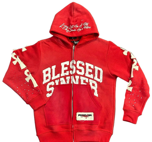 Cherry long sleeve zip up hoodie - Blessed Sinner Shop