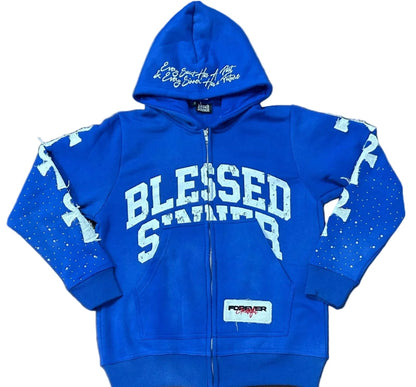 Royal Berry long sleeve zip up hoodie - Blessed Sinner