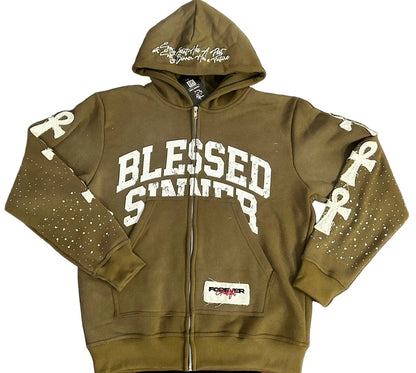 Kiwi long sleeve zip up hoodie - Blessed Sinner