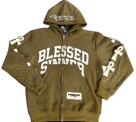 Kiwi long sleeve zip up hoodie - Blessed Sinner Shop