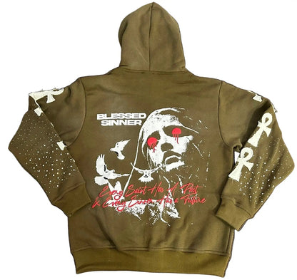 Kiwi long sleeve zip up hoodie - Blessed Sinner