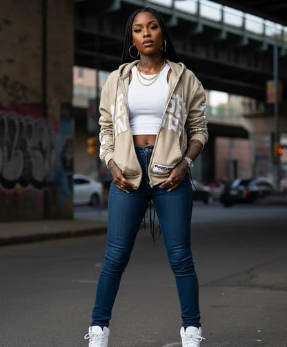 Pina Colada long sleeve zip up hoodie - Blessed Sinner