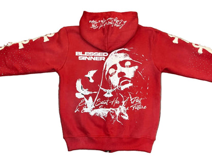 Cherry long sleeve zip up hoodie - Blessed Sinner