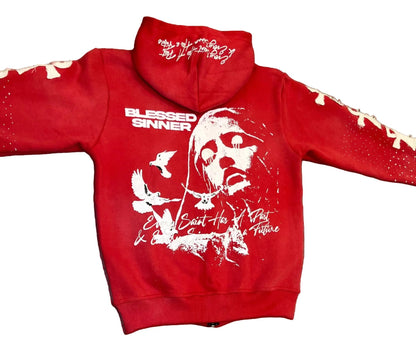 Cherry long sleeve zip up hoodie - Blessed Sinner
