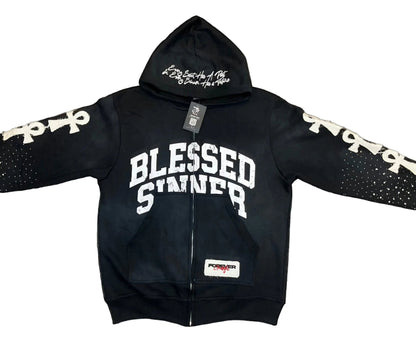 Blackberry long sleeve zip up hoodie - Blessed Sinner