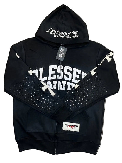 Blackberry long sleeve zip up hoodie - Blessed Sinner
