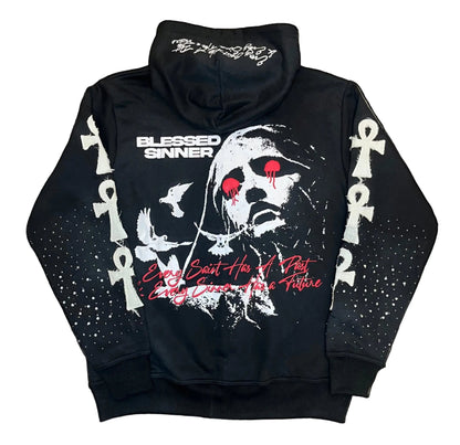 Blackberry long sleeve zip up hoodie - Blessed Sinner