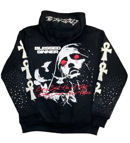Blackberry long sleeve zip up hoodie - Blessed Sinner
