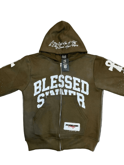 Kiwi long sleeve zip up hoodie - Blessed Sinner