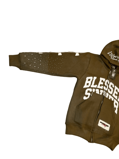Kiwi long sleeve zip up hoodie - Blessed Sinner