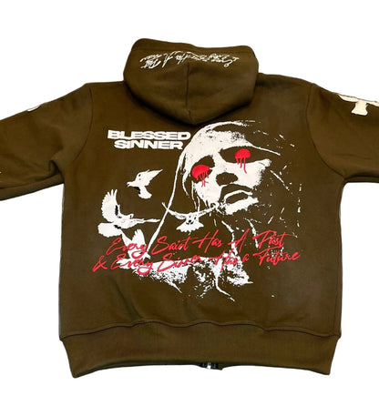 Kiwi long sleeve zip up hoodie - Blessed Sinner