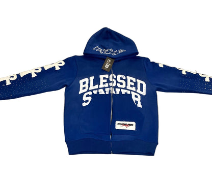 Royal Berry long sleeve zip up hoodie - Blessed Sinner