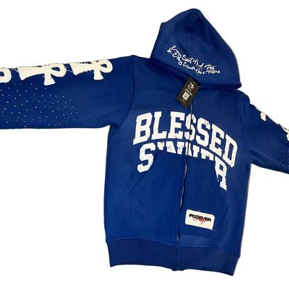 Royal Berry long sleeve zip up hoodie - Blessed Sinner
