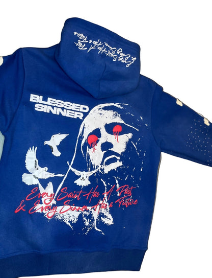 Royal Berry long sleeve zip up hoodie - Blessed Sinner