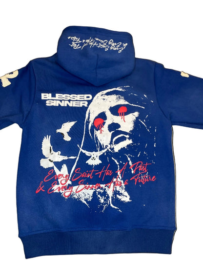 Royal Berry long sleeve zip up hoodie - Blessed Sinner