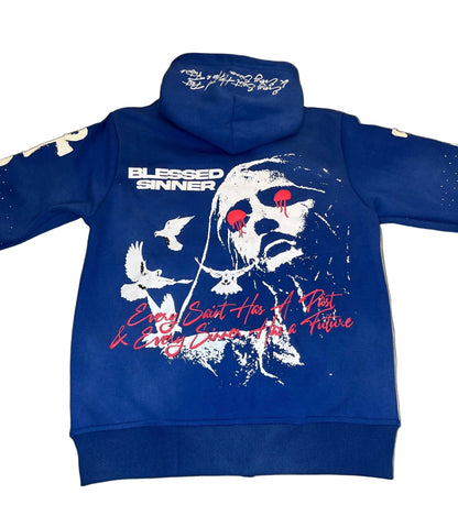 Royal Berry long sleeve zip up hoodie - Blessed Sinner