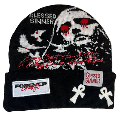 Blessed Sinner Beanie - Unisex Fashion Cozy Winter Wear - Blessed Sinner
