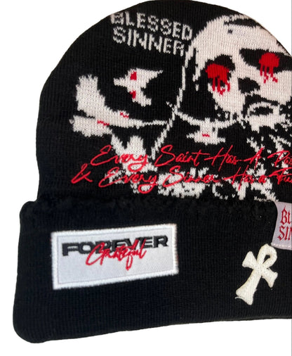 Blessed Sinner Beanie - Unisex Fashion Cozy Winter Wear - Blessed Sinner