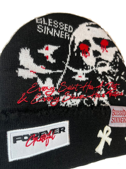 Blessed Sinner Beanie - Unisex Fashion Cozy Winter Wear - Blessed Sinner