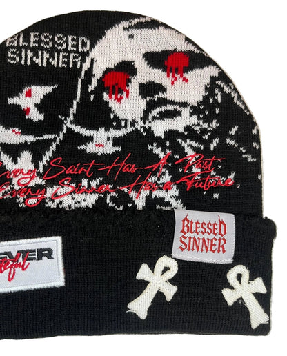 Blessed Sinner Beanie - Unisex Fashion Cozy Winter Wear - Blessed Sinner