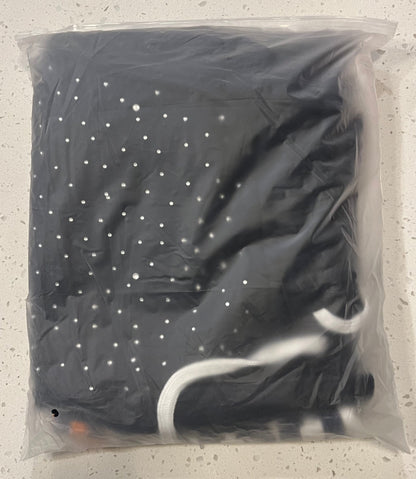 Rhinestones Fleece Shorts — Navy/Orange - Blessed Sinner