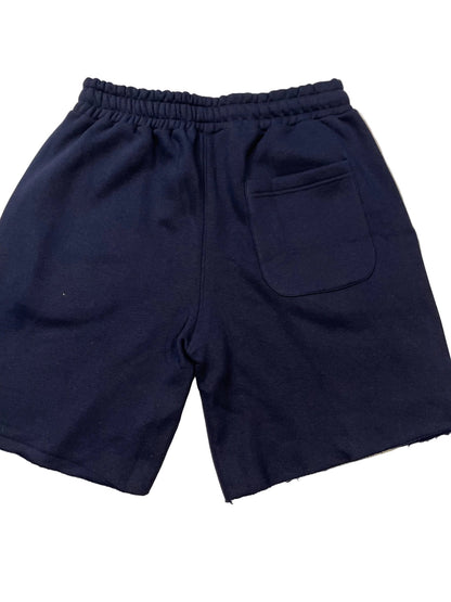 Rhinestones Fleece Shorts — Navy/Orange - Blessed Sinner