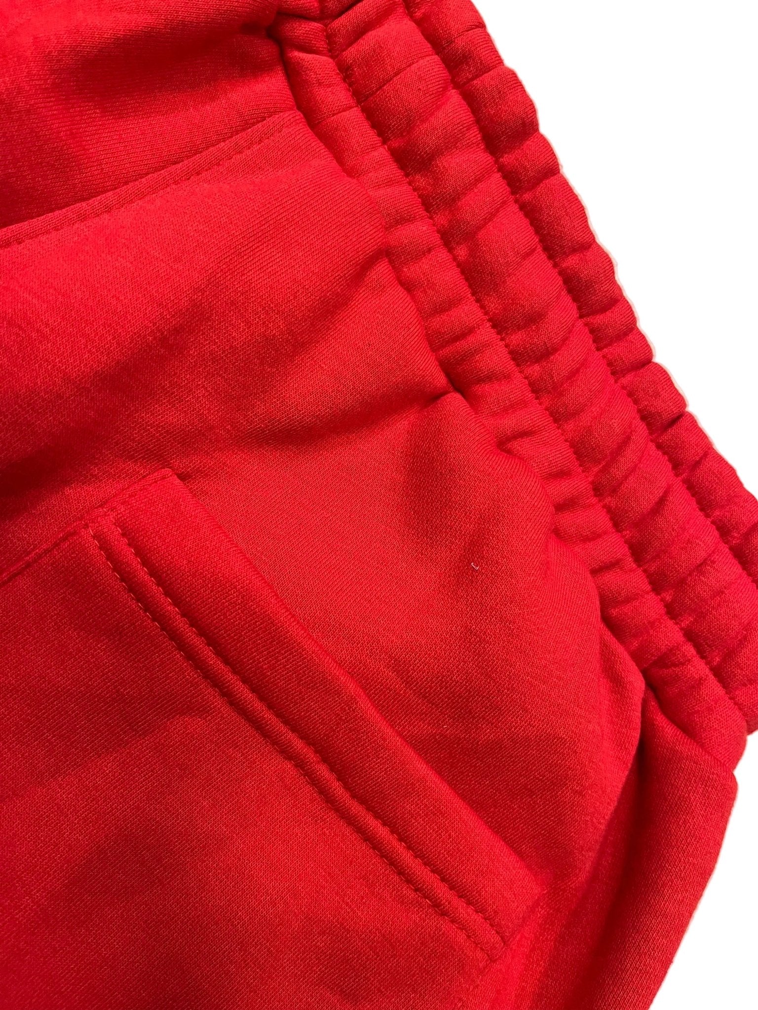 Rhinestone Fleece Shorts – Red - Blessed Sinner