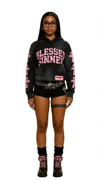 Blessed Sinner V-Day Pink Hoodie - Blessed Sinner