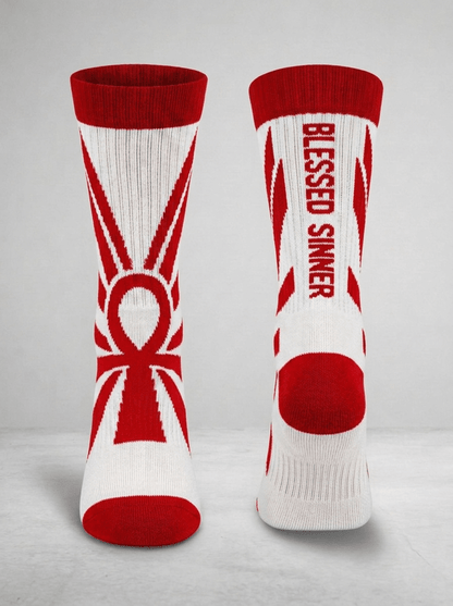 Blessed Sinner Ankh Crew Socks - Blessed Sinner