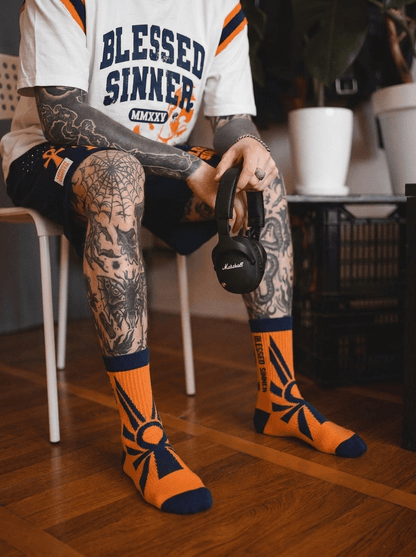 Blessed Sinner Ankh Crew Socks - Blessed Sinner