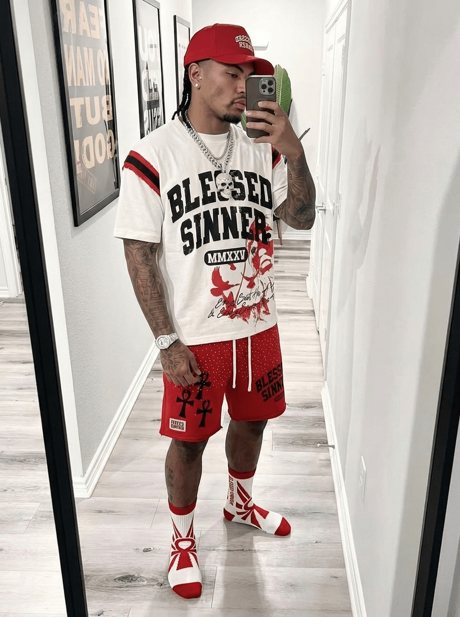 Blessed Sinner Ankh Crew Socks - Blessed Sinner