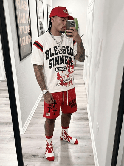 Blessed Sinner Ankh Crew Socks - Blessed Sinner