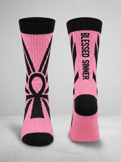 Blessed Sinner Ankh Crew Socks - Blessed Sinner