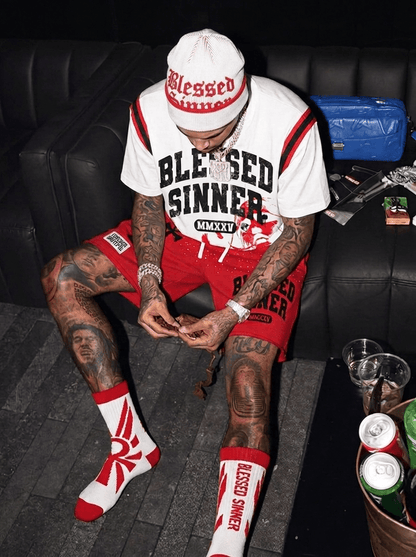Blessed Sinner Ankh Crew Socks - Blessed Sinner